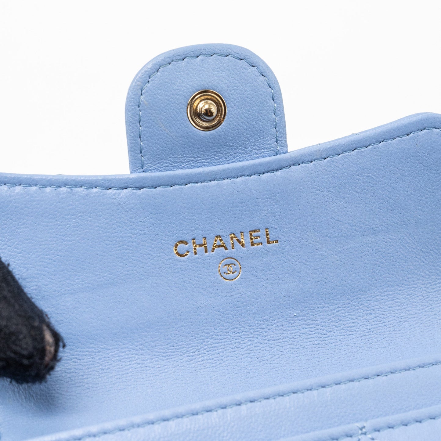 Chanel Classic Flap Card Holder Lambskin Light Blue L