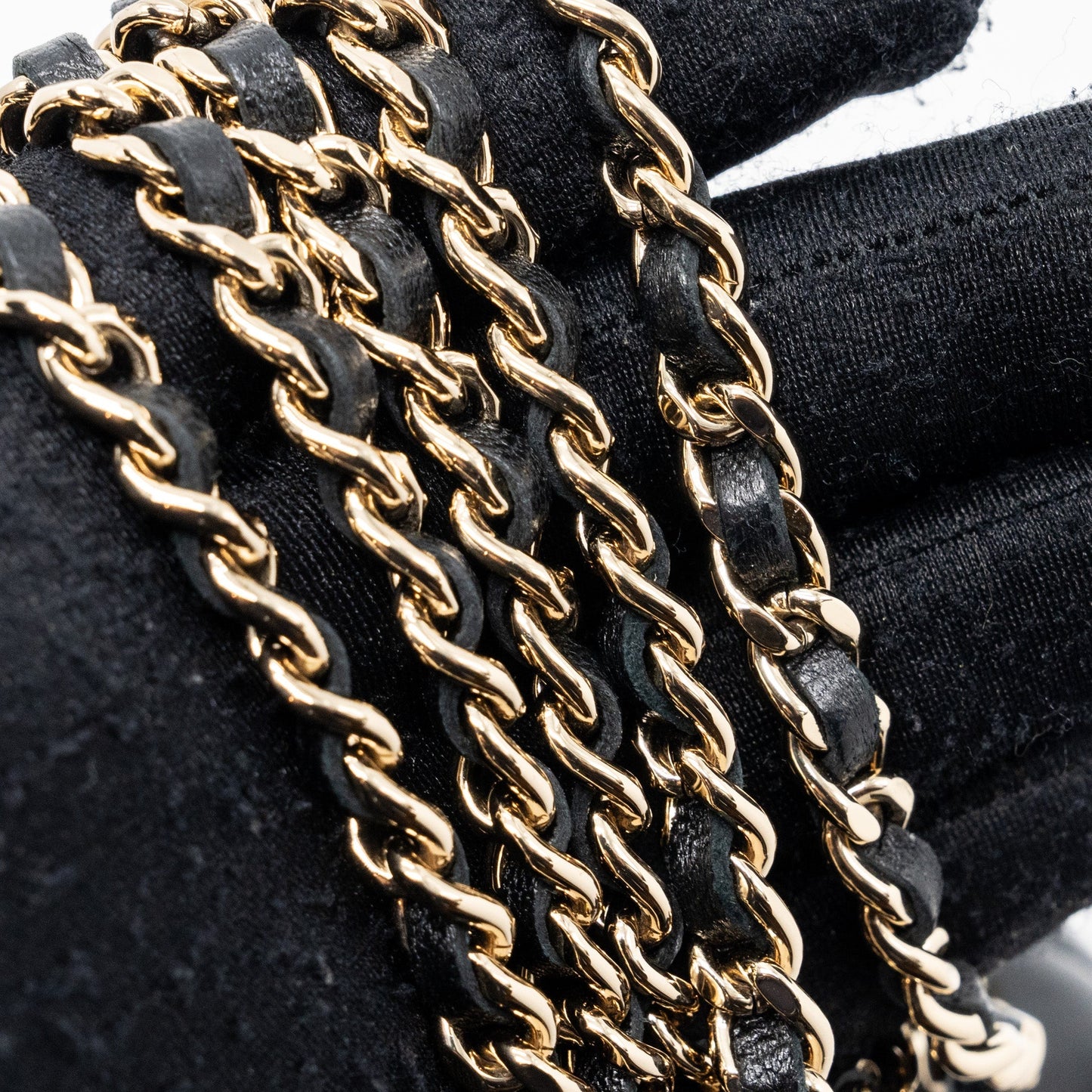 chanel top handle mini flap bag with chain lambskin black L (microchip)