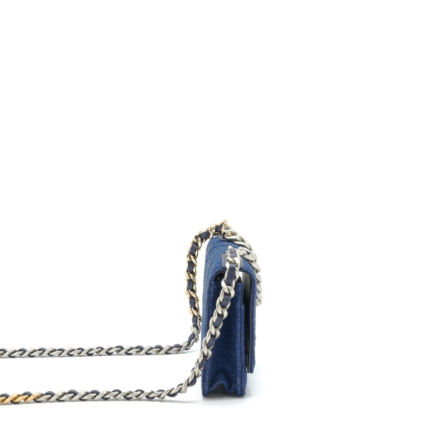 Chanel 22P Denim 19 Wallet On Chain Multicolour Hardware