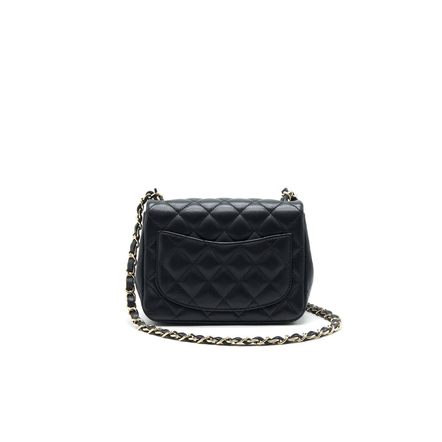Chanel Mini Square Lambskin Black LGHW serial 29 Handbag