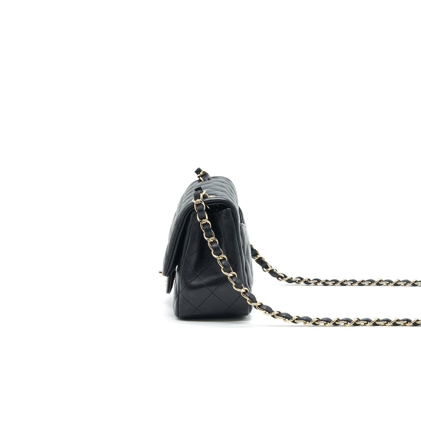 Chanel Mini Square Lambskin Black LGHW serial 29 Handbag