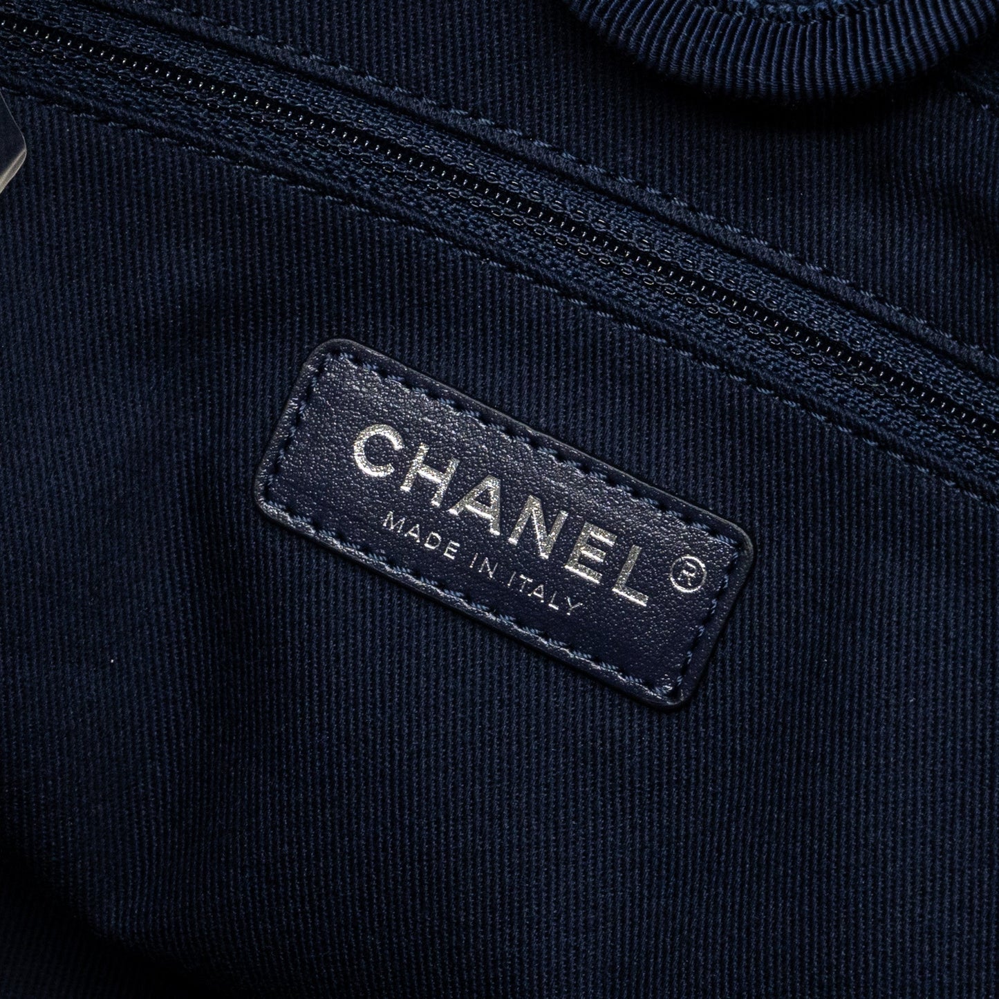 Chanel Deauville Tote Bag Canvas Navy  (microchip)