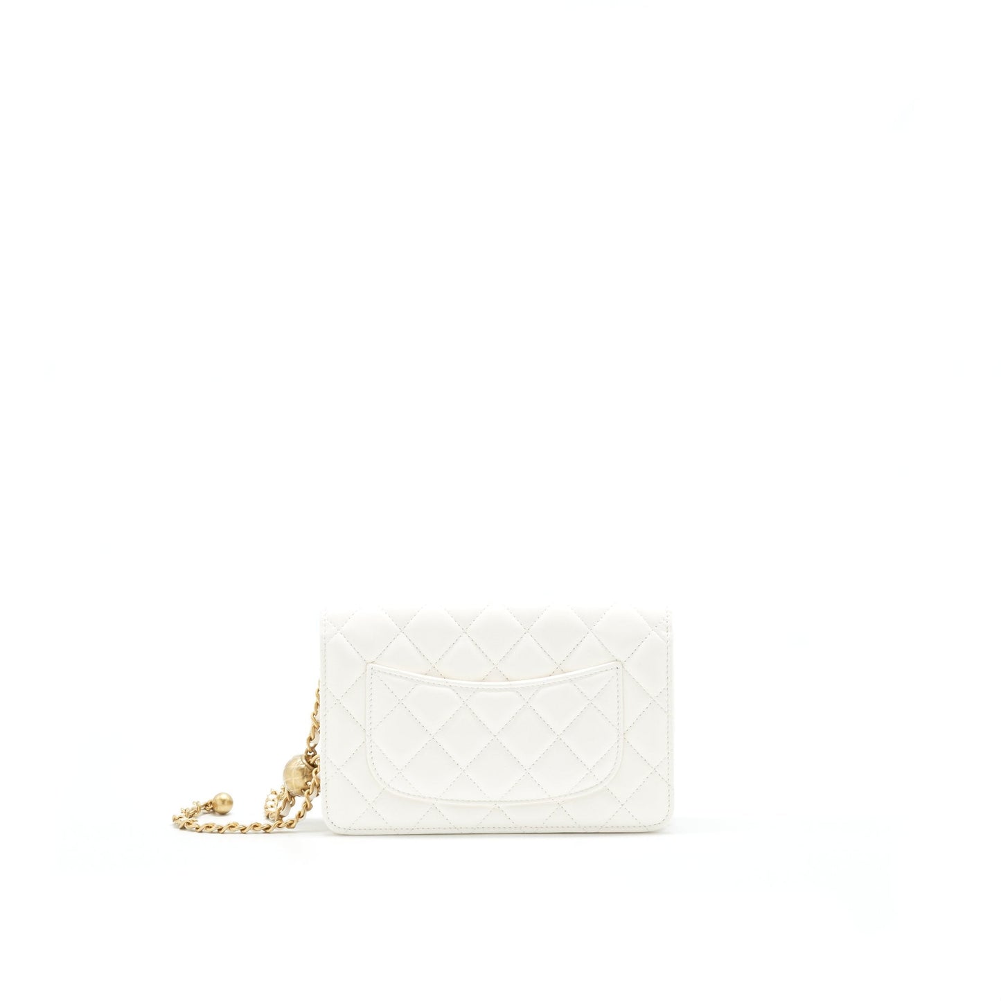CHANEL Pearl Crush Wallet on Chain White