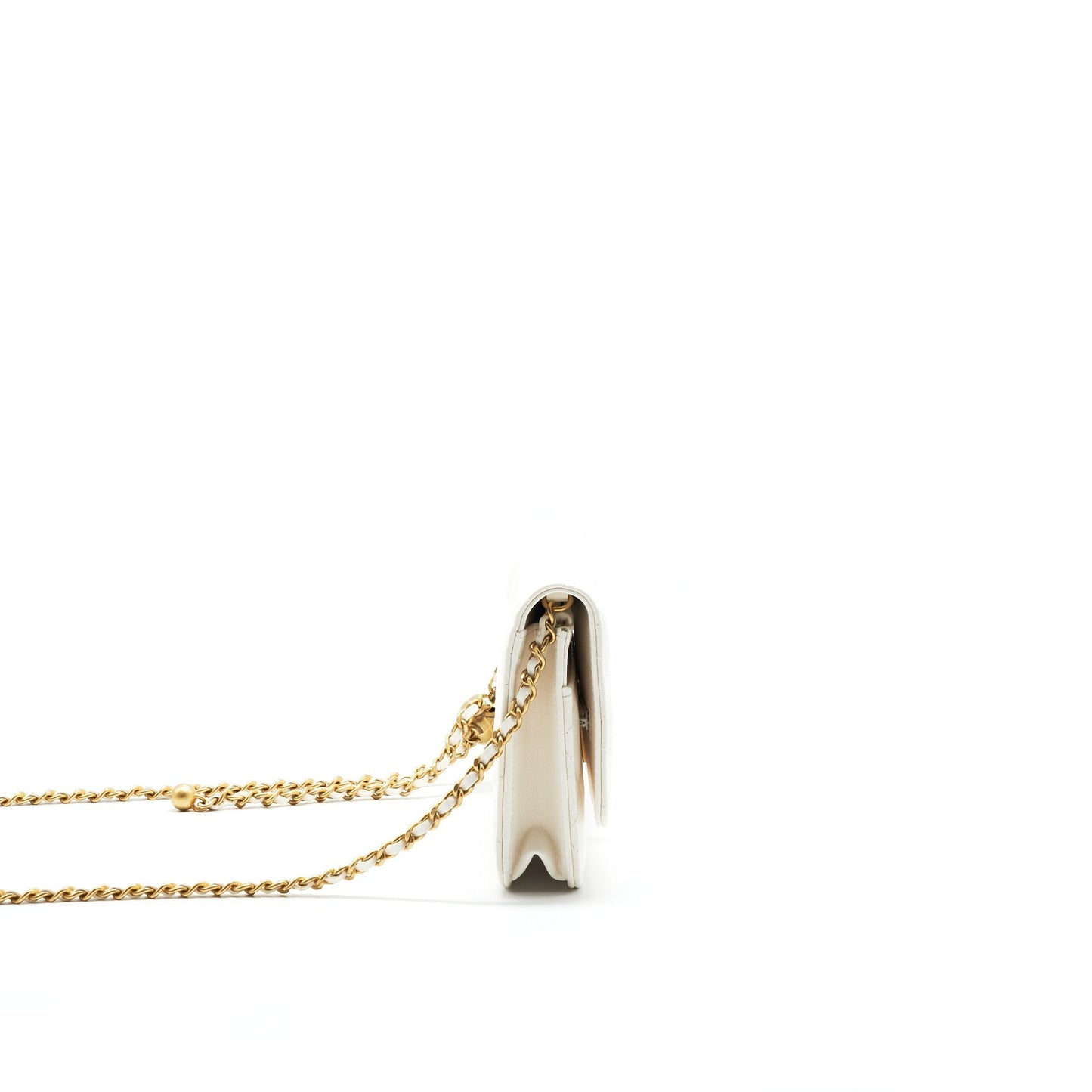 CHANEL Pearl Crush Wallet on Chain White