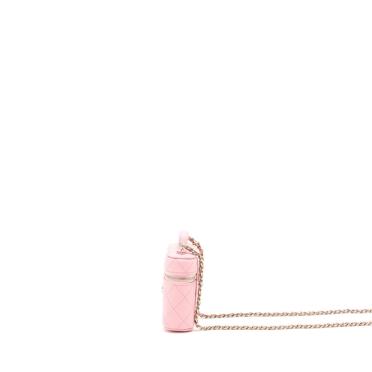 Chanel Mini Top Handle Vanity Case Caviar Pink L