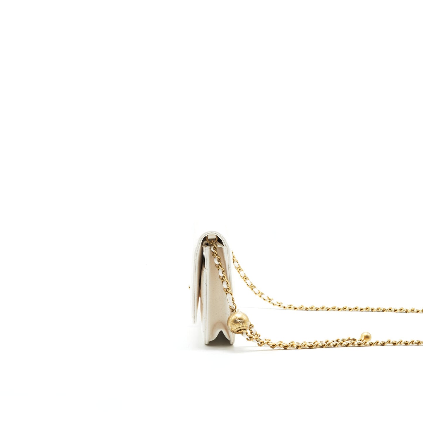 CHANEL Pearl Crush Wallet on Chain White