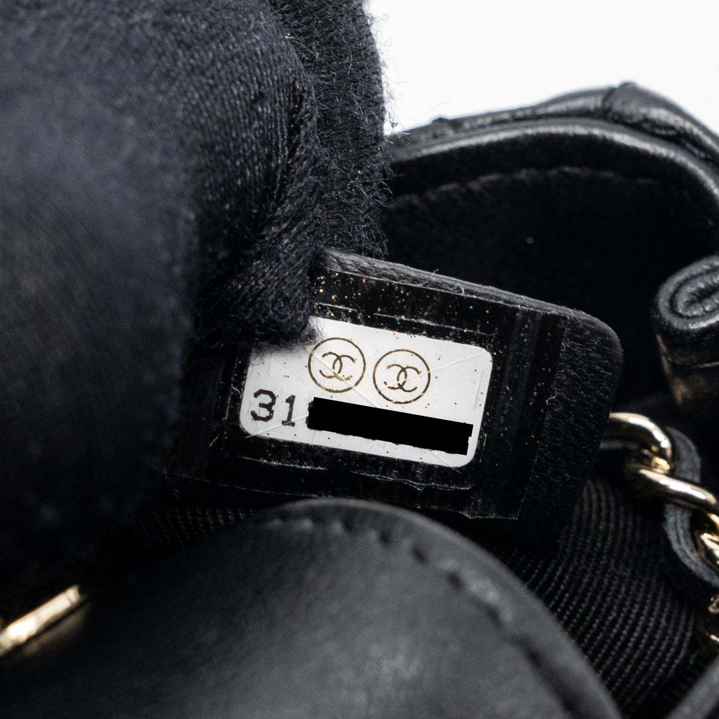 Chanel quilted super mini tote with chain lambskin black L