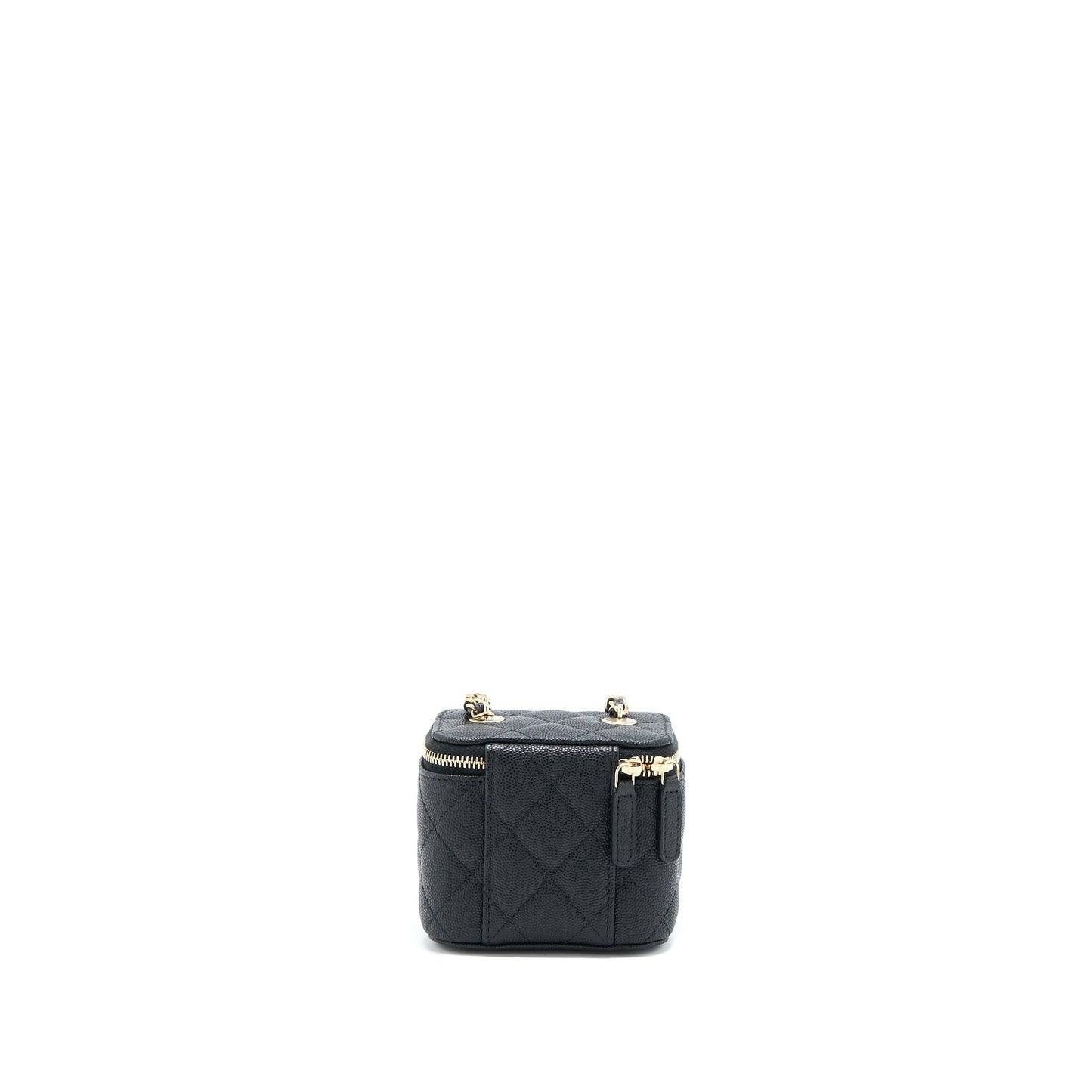 Chanel 23C Mini Vanity With Chain Caviar Black L