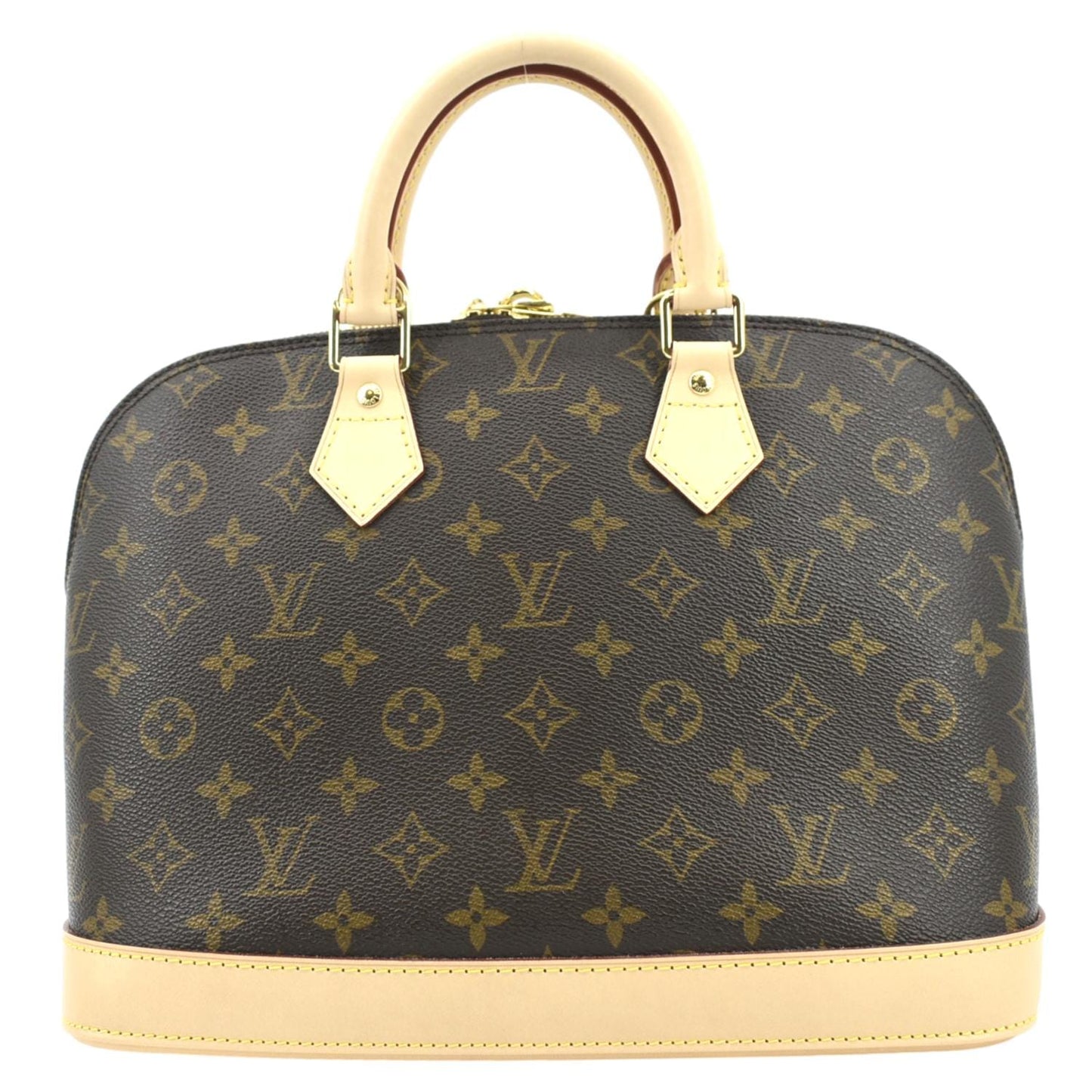 Louis Vuitton Alma PM Monogram Canvas Satchel Bag Brown