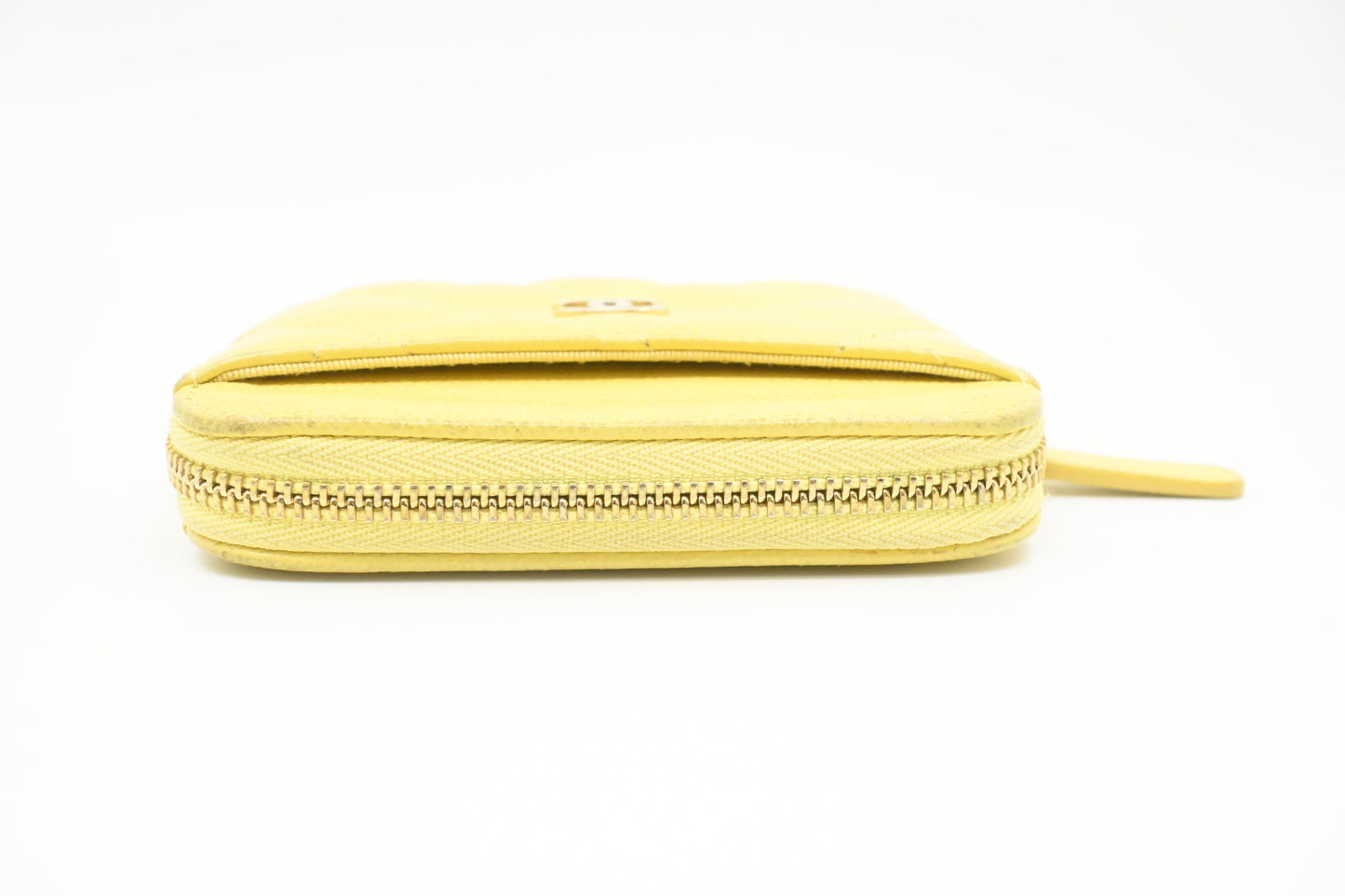 Chanel Card Case in Pastel Yellow Caviar Leather