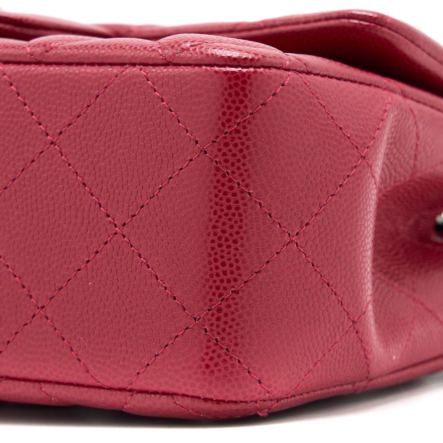 Chanel 18B Classic Mini Rectangular Flap Bag Caviar Dark Pink