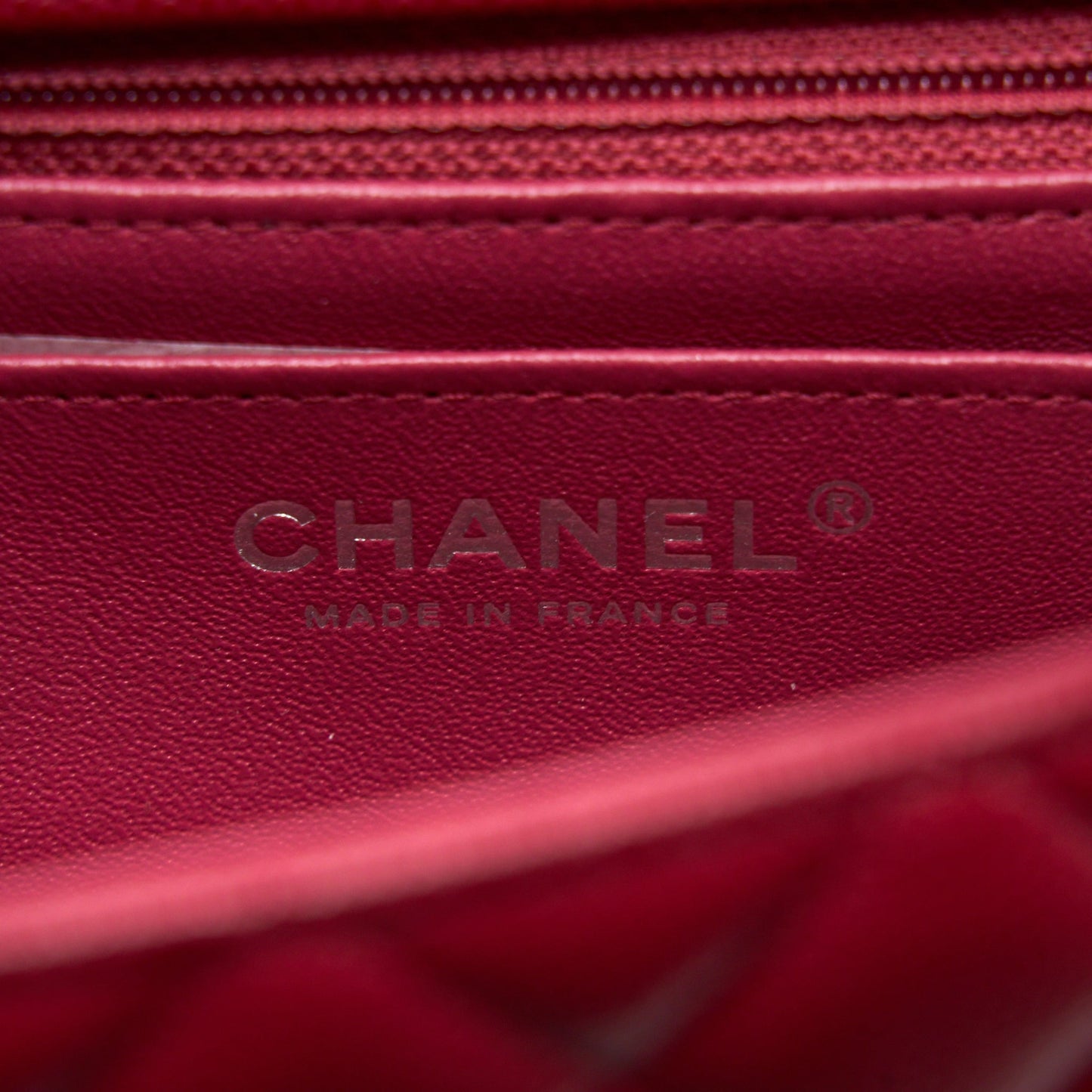 Chanel 18B Classic Mini Rectangular Flap Bag Caviar Dark Pink