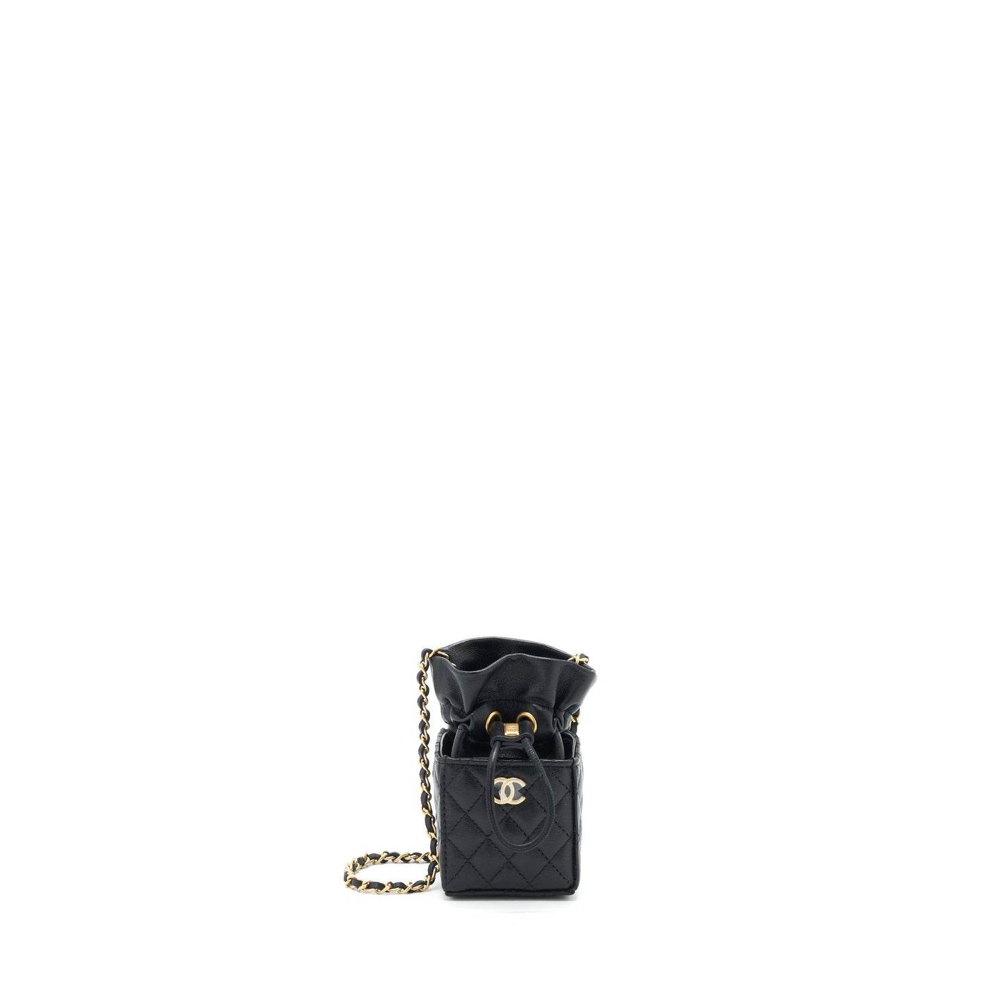 Chanel Mini Vanity Pouch With Chain Lambskin Black