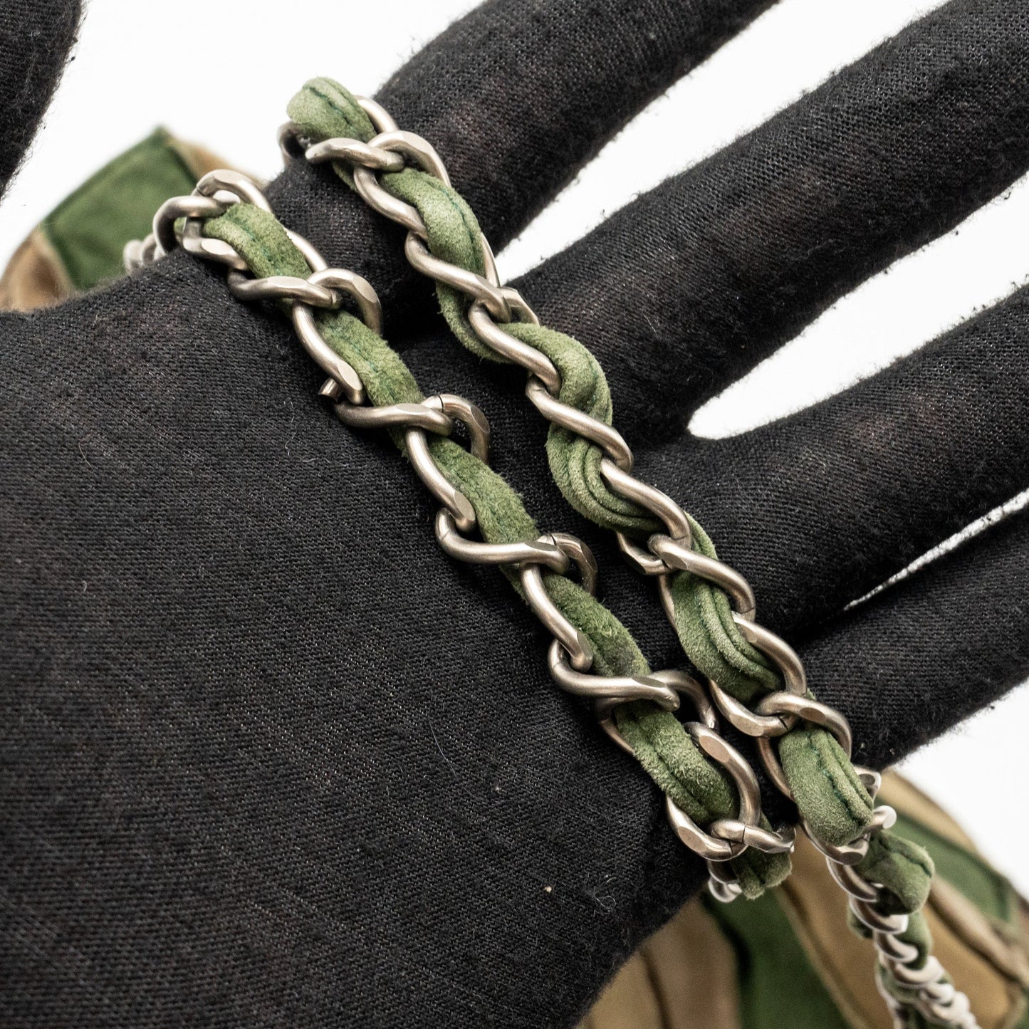 Chanel 2.55 Patchwork Single Flap Bag Suede Dark Green