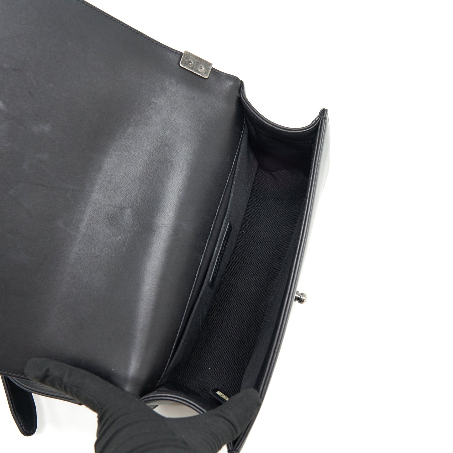 Chanel medium boy black Lambskin Ruthenium