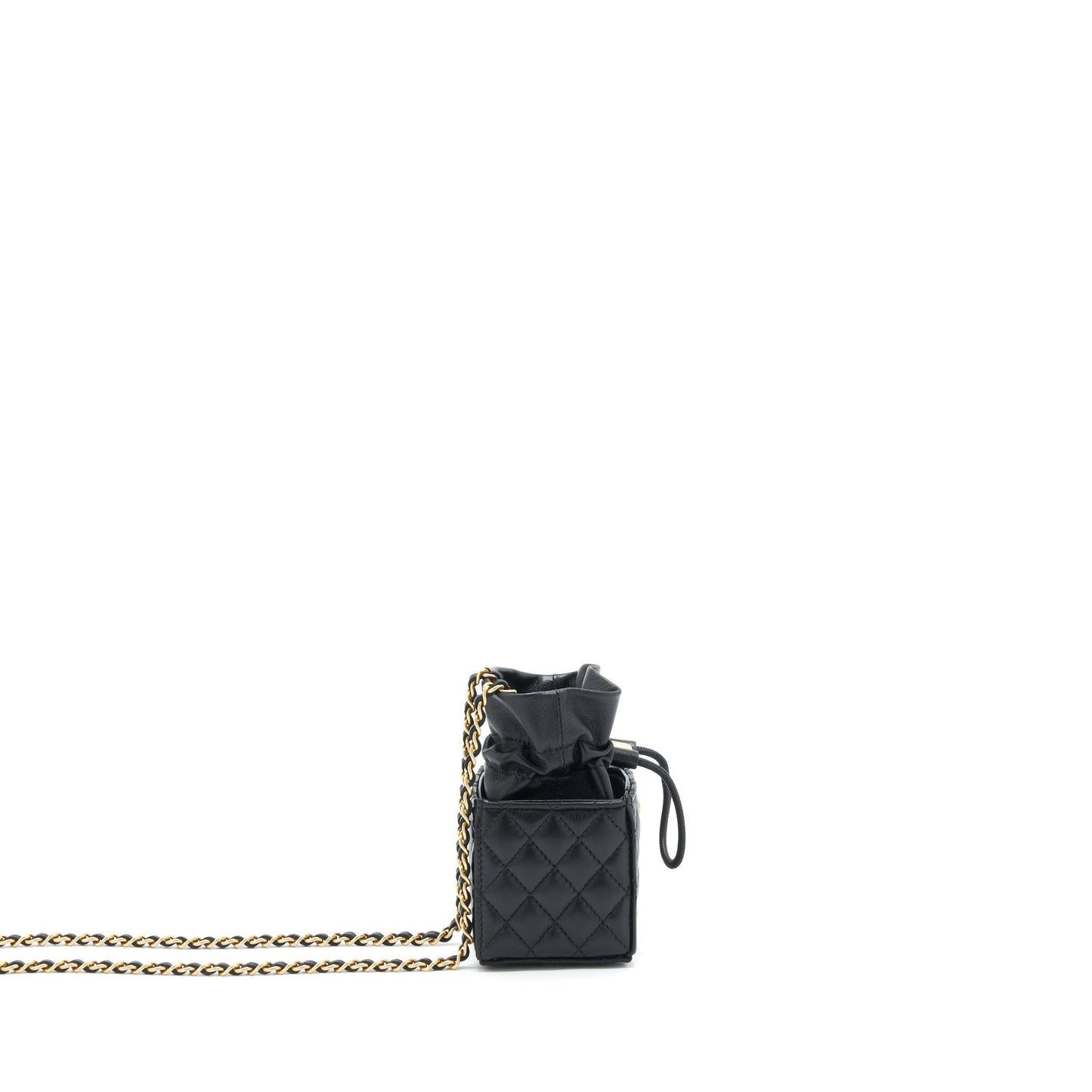 Chanel Mini Vanity Pouch With Chain Lambskin Black