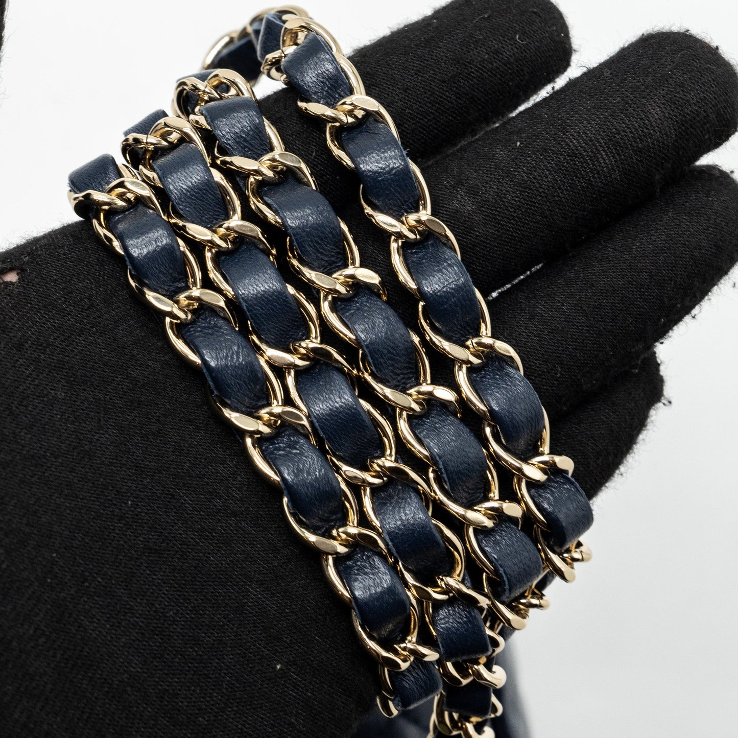 Chanel Classic Mini Square Flap Bag Lambskin Dark Blue L