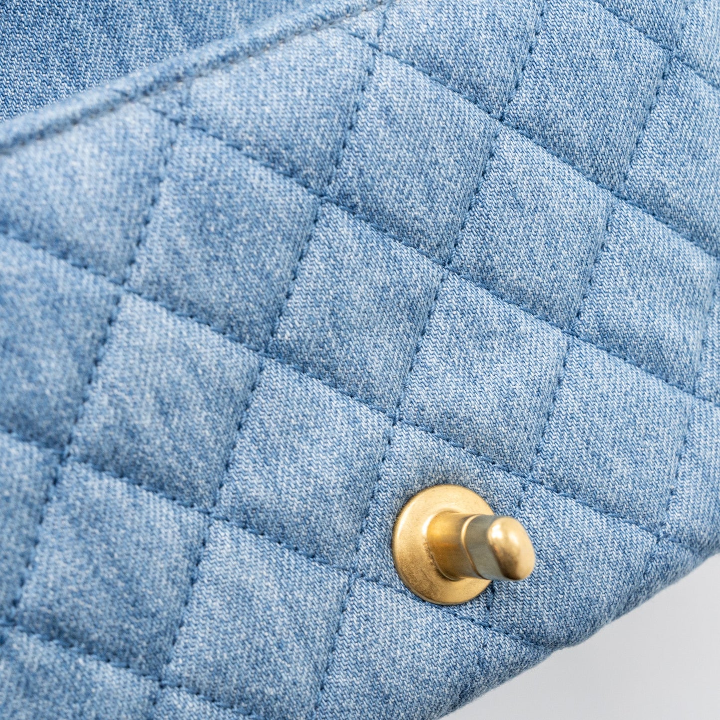 Chanel 22c Denim Pearl Crush Mini Square Flap Bag Denim Light blue  (Microchip)
