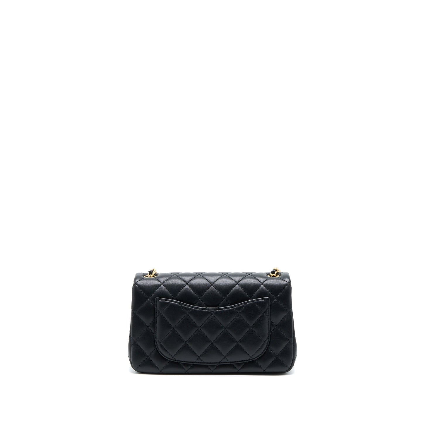 Chanel 23C Pearl Crush Mini Rectangular Flap Bag Lambskin Black Brushed  (Microchip)