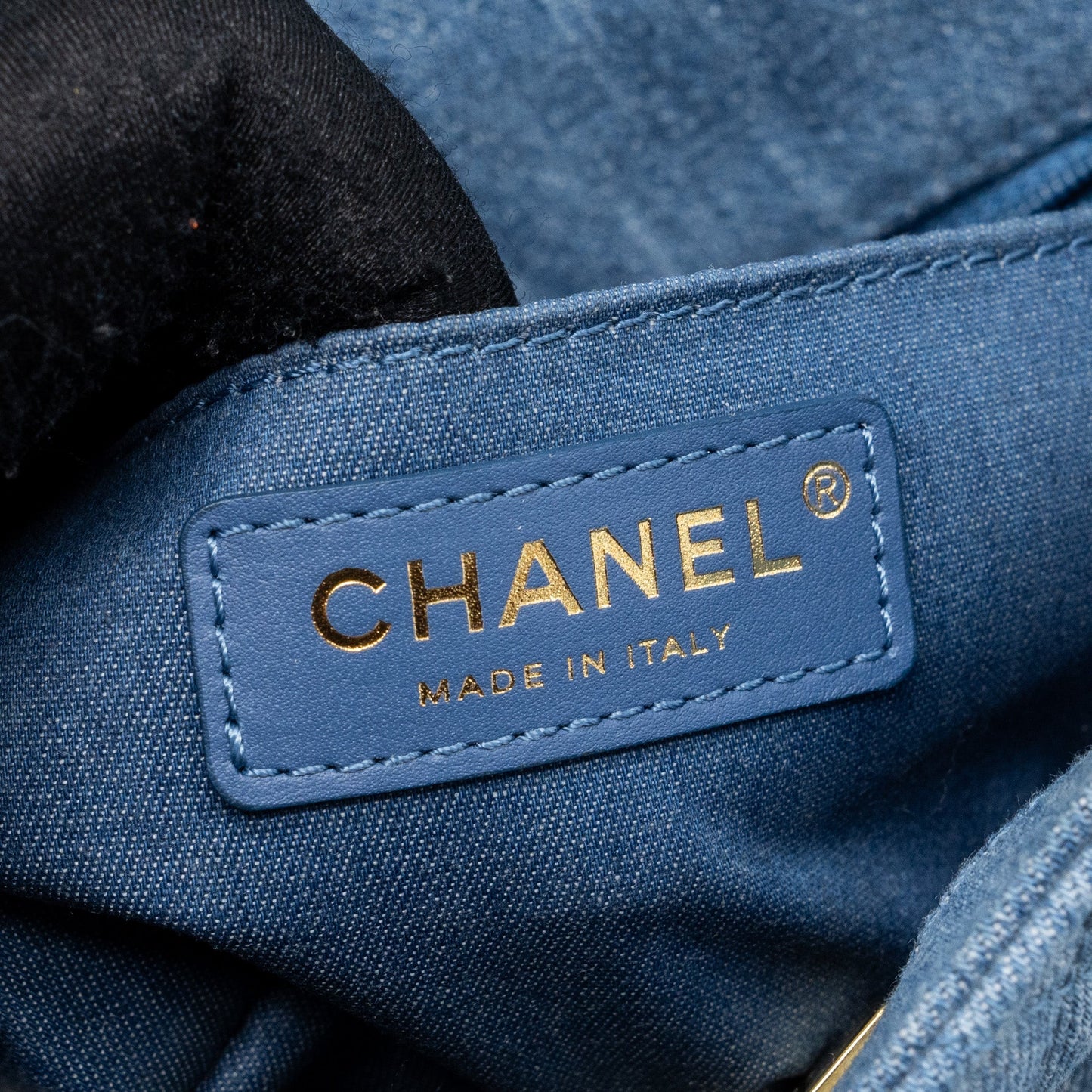 Chanel 22c Denim Pearl Crush Mini Square Flap Bag Denim Light blue  (Microchip)