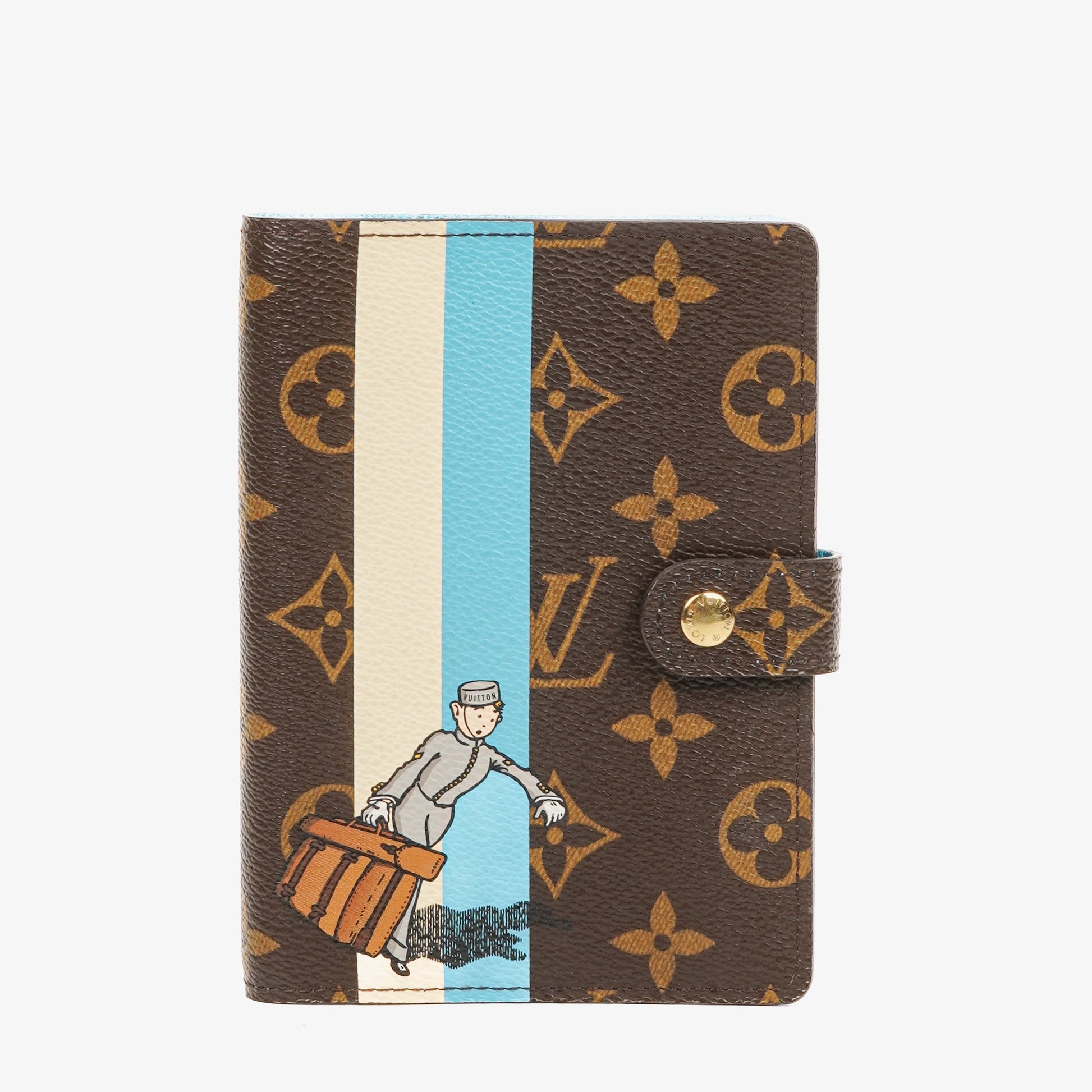Louis Vuitton Limited Edition Blue/White Monogram Canvas Groom Ring Agenda