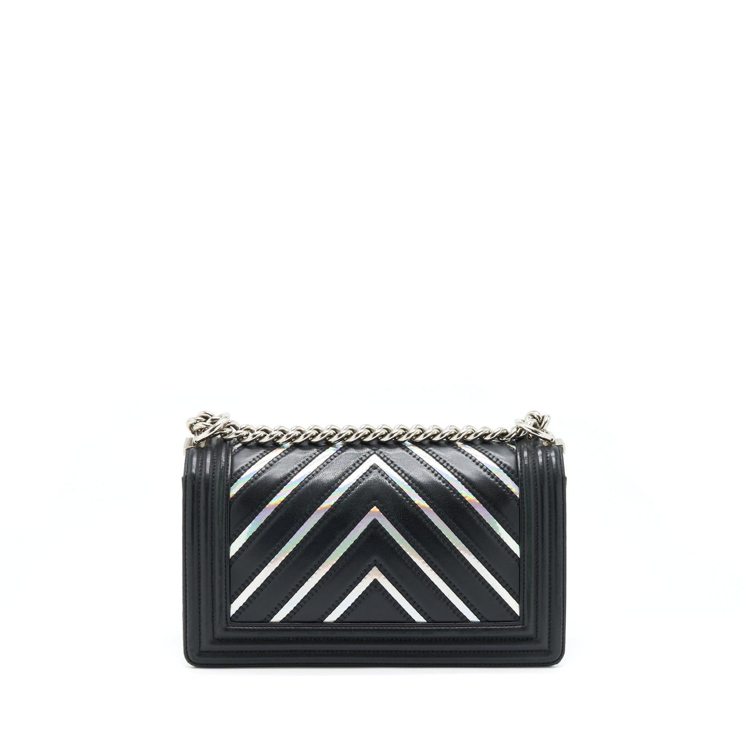 Chanel Medium Boy Chevron Lambskin Black/Silver