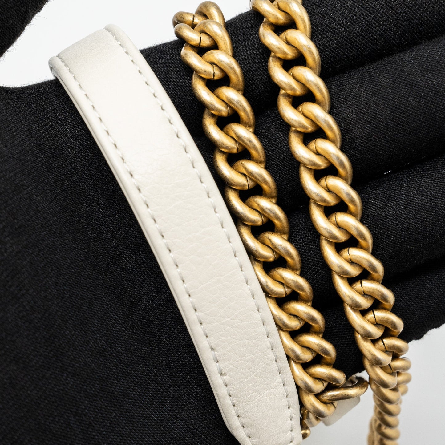 Chanel quilted mini flap bag Calfskin white