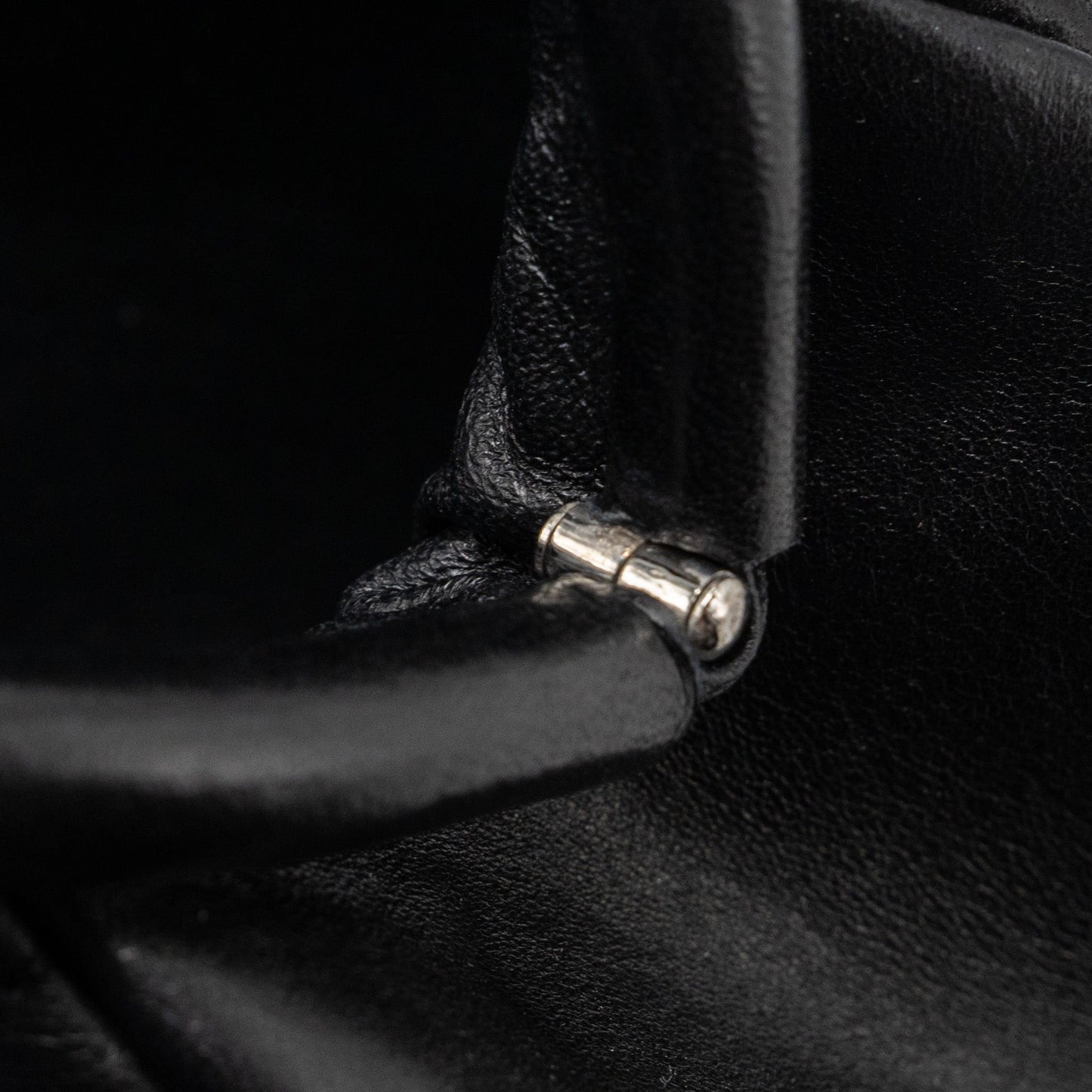 Chanel timeless kiss lock clutch evening bag lambskin Black
