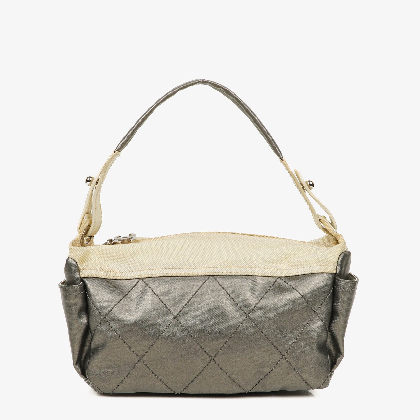 Chanel Paris-Biarritz Silver and Cream Hobo Bag