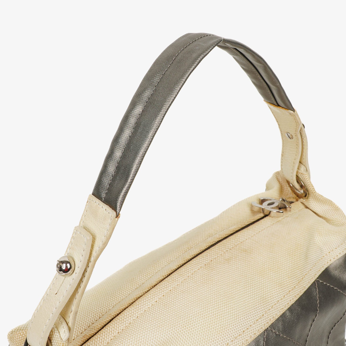 Chanel Paris-Biarritz Silver and Cream Hobo Bag