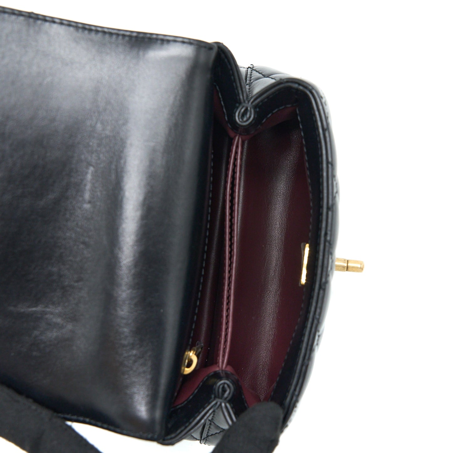 Chanel 22A Mini Coco Handle with Detailed Letter Handle Calfskin Black Brushed  (Microchip)