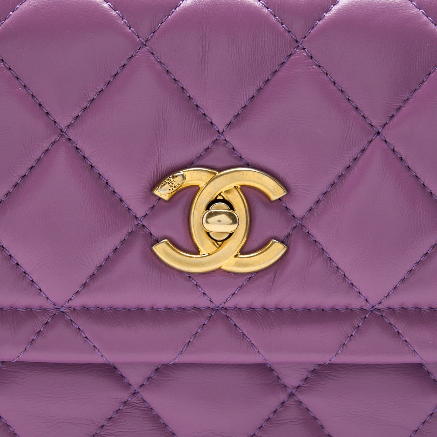 Chanel Square Flap Bag Lambskin Light Purple Brushed