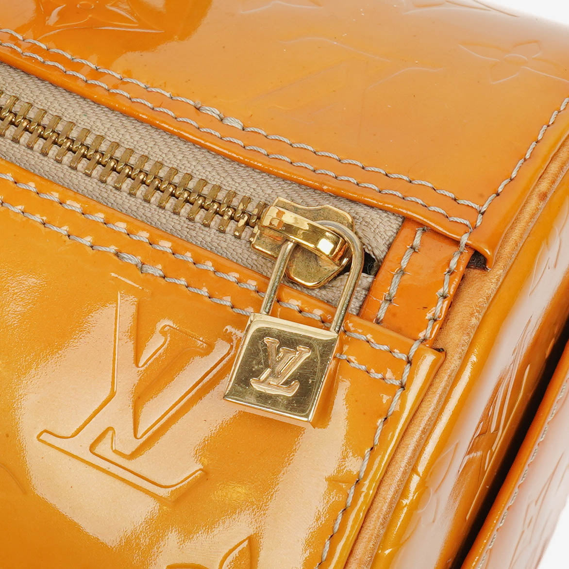 Louis Vuitton Yellow Papillon 30 Bedford Monogram Vernis Leather Bag