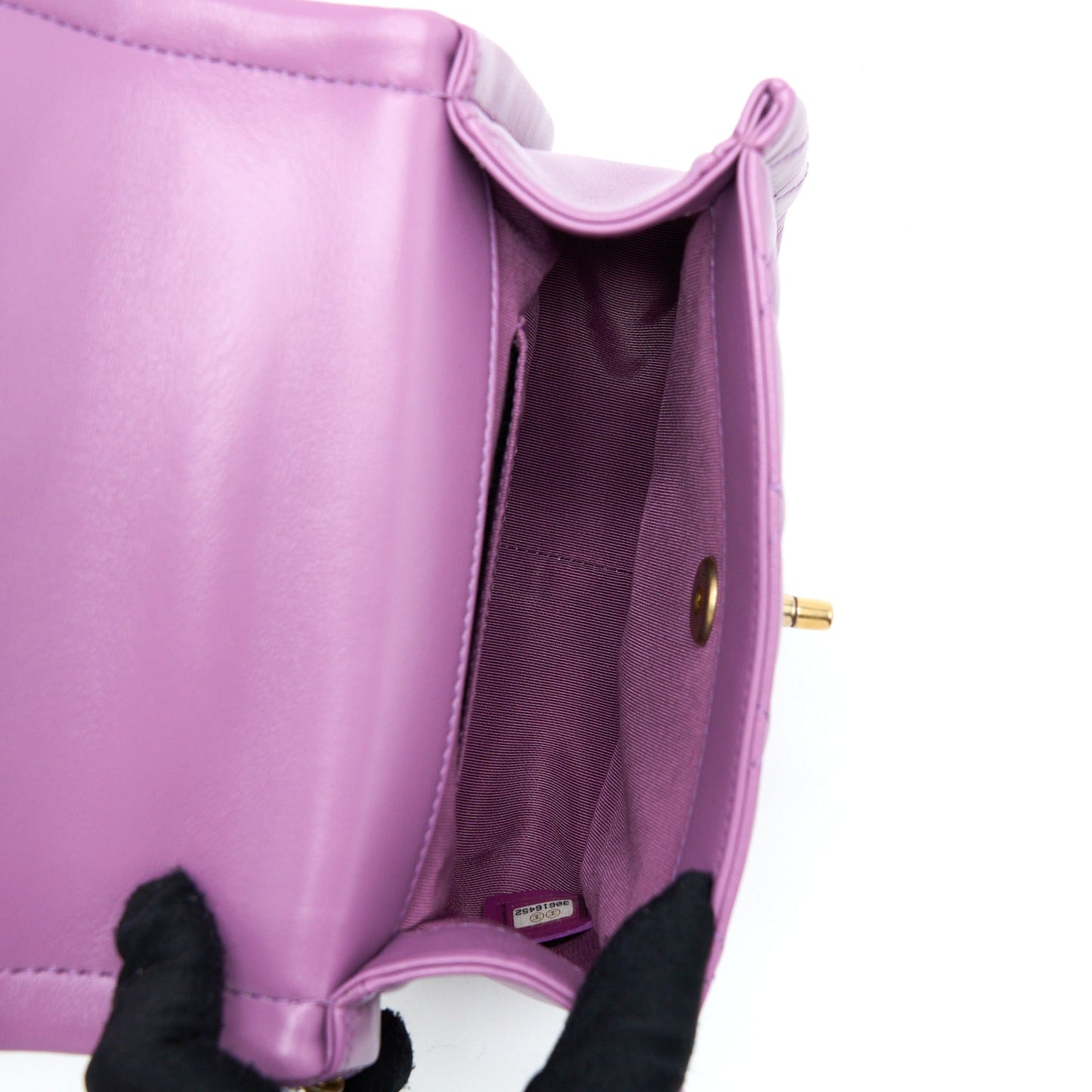 Chanel Square Flap Bag Lambskin Light Purple Brushed