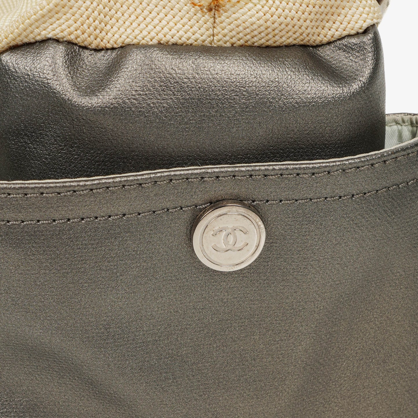 Chanel Paris-Biarritz Silver and Cream Hobo Bag