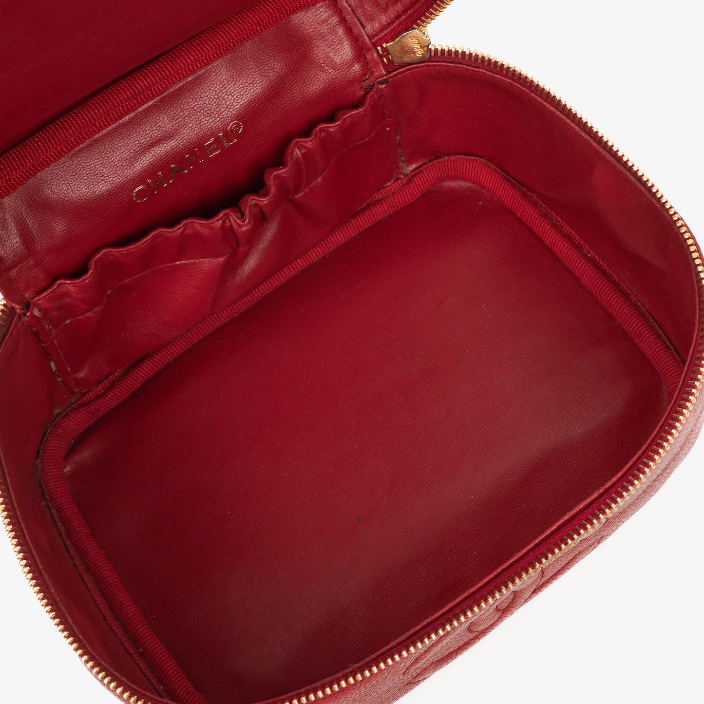 Chanel Red Leather Vanity Case