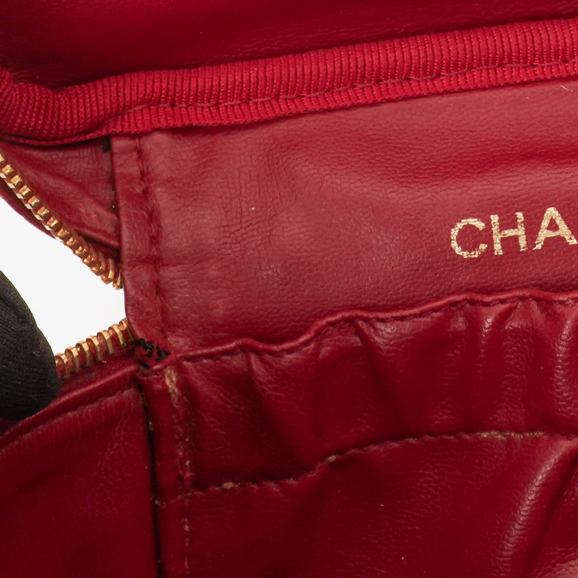 Chanel Red Leather Vanity Case