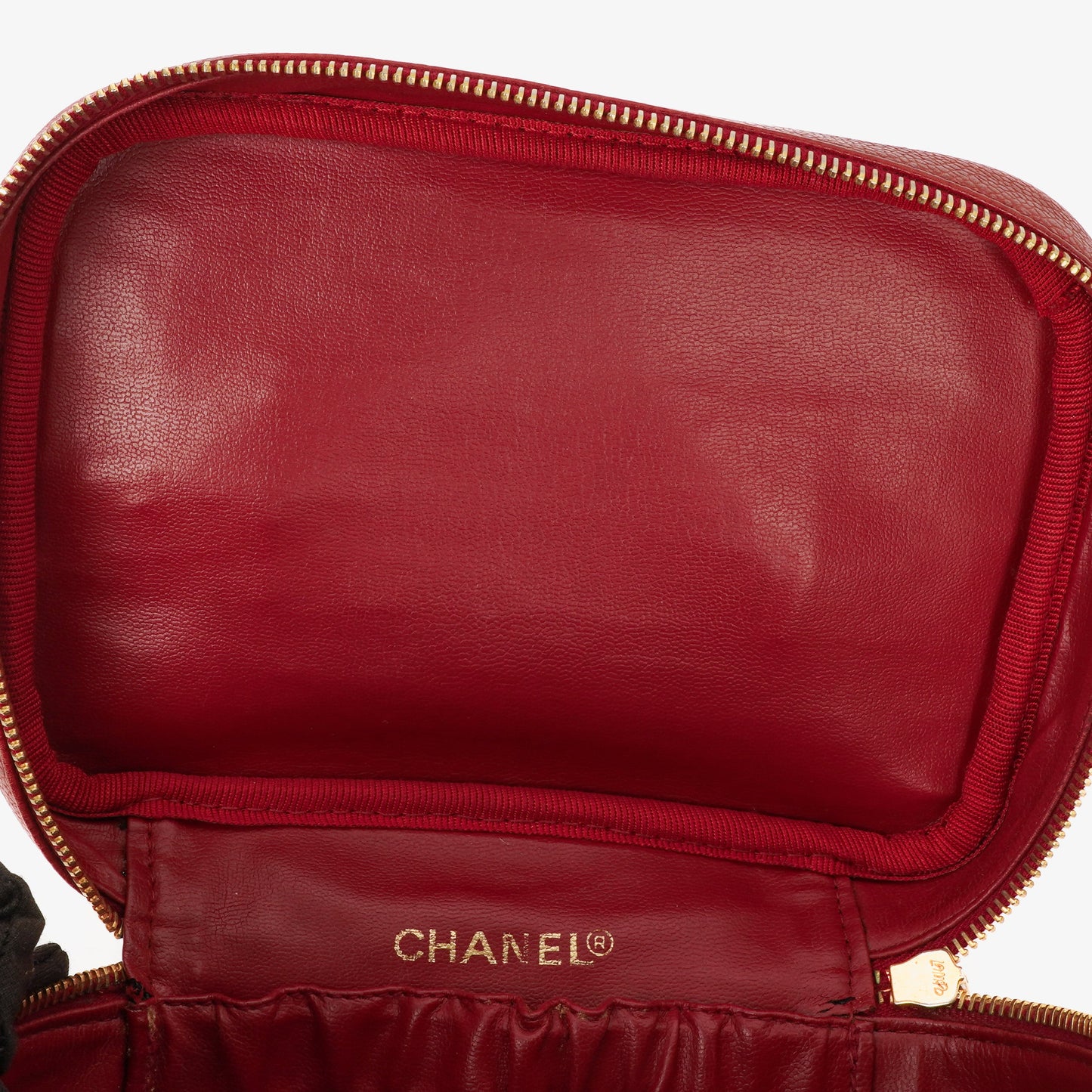 Chanel Red Leather Vanity Case