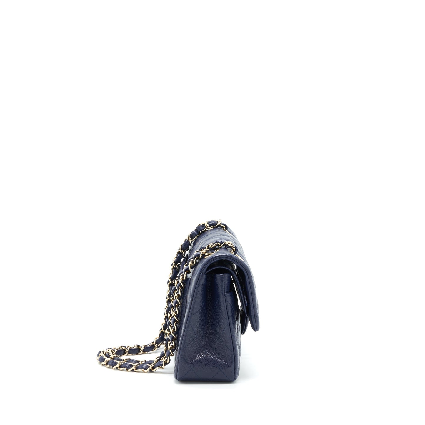 Chanel Small Classic Flap Bag Caviar Dark Blue L