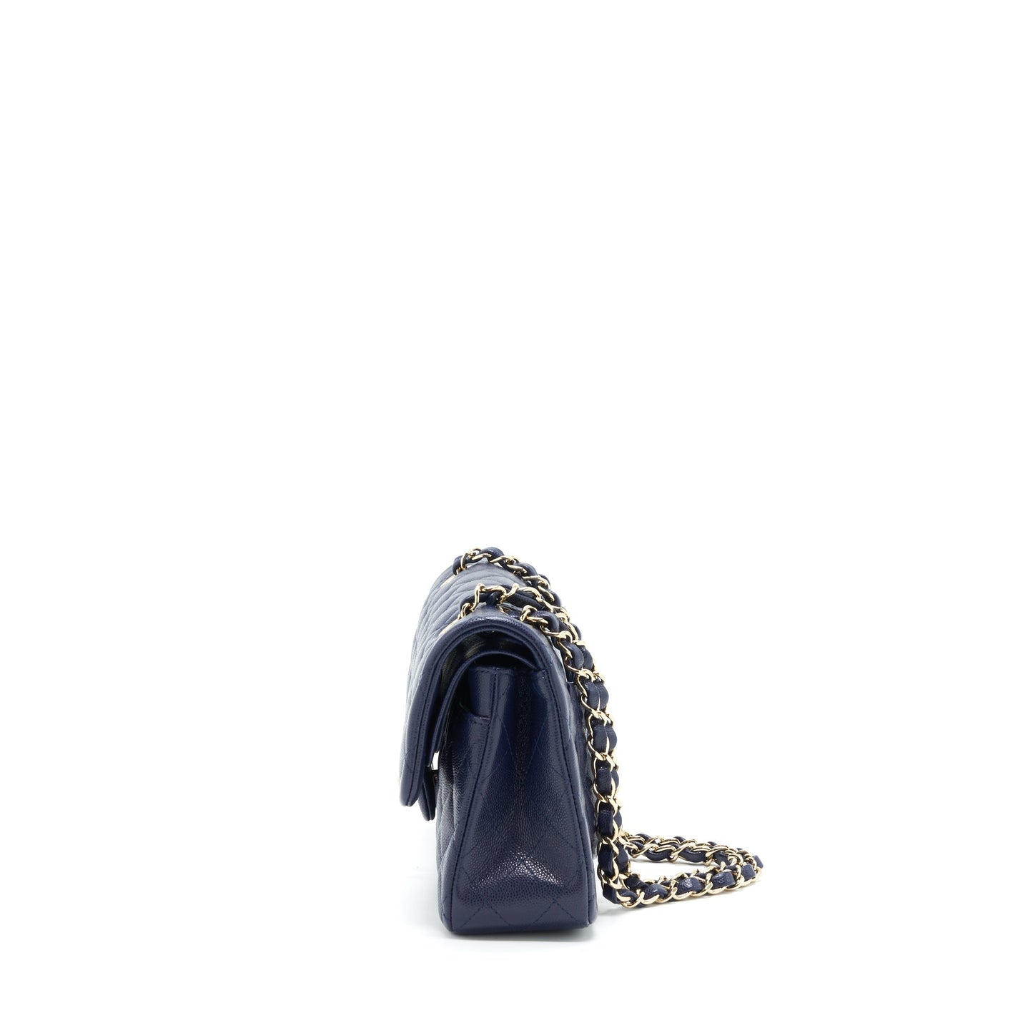 Chanel Small Classic Flap Bag Caviar Dark Blue L