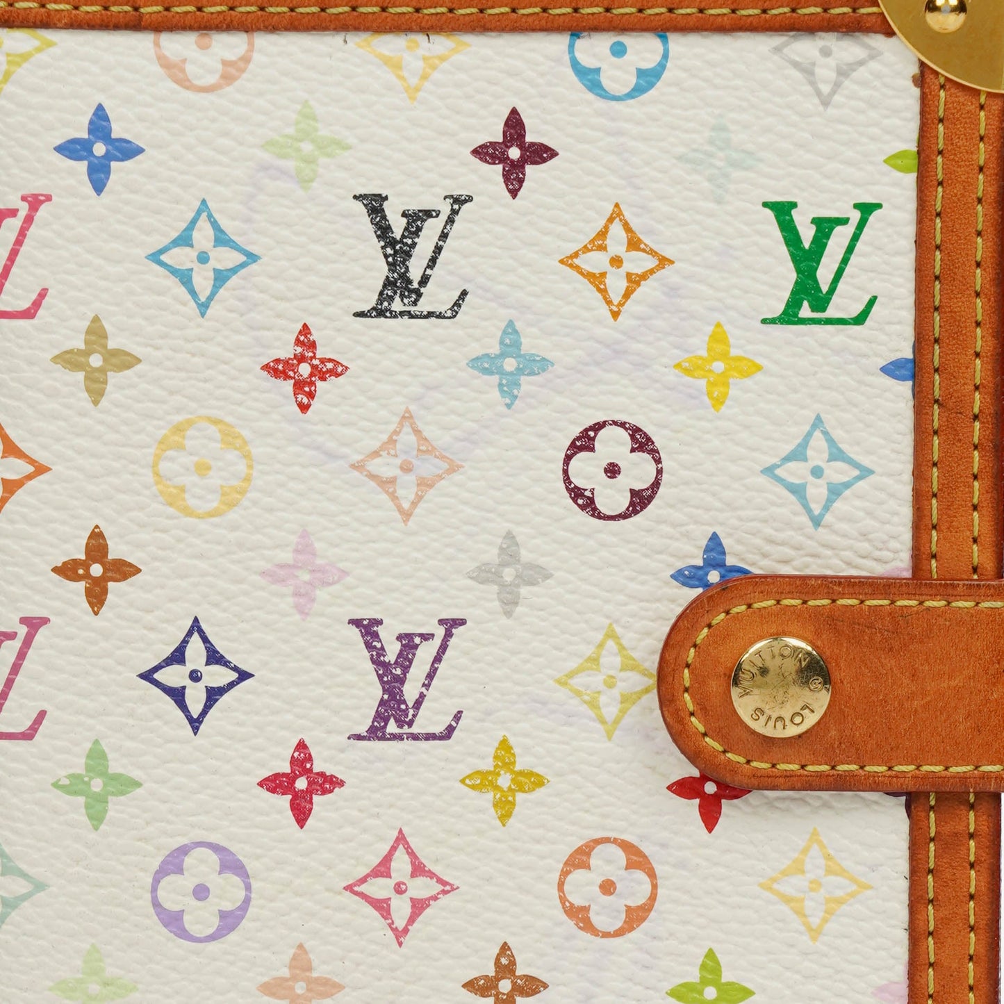 Louis Vuitton x Takashi Murakami White Monogram Multicolore Small Agenda/Notebook Cover