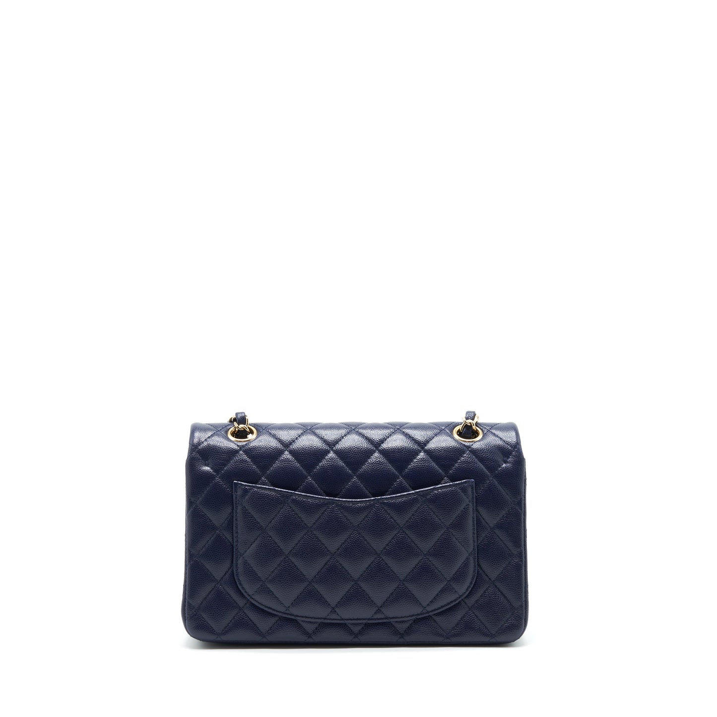 Chanel Small Classic Flap Bag Caviar Dark Blue L