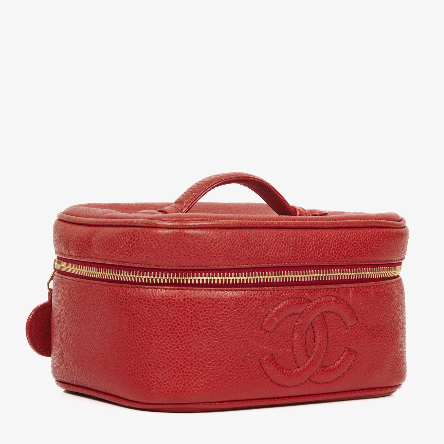 Chanel Red Leather Vanity Case
