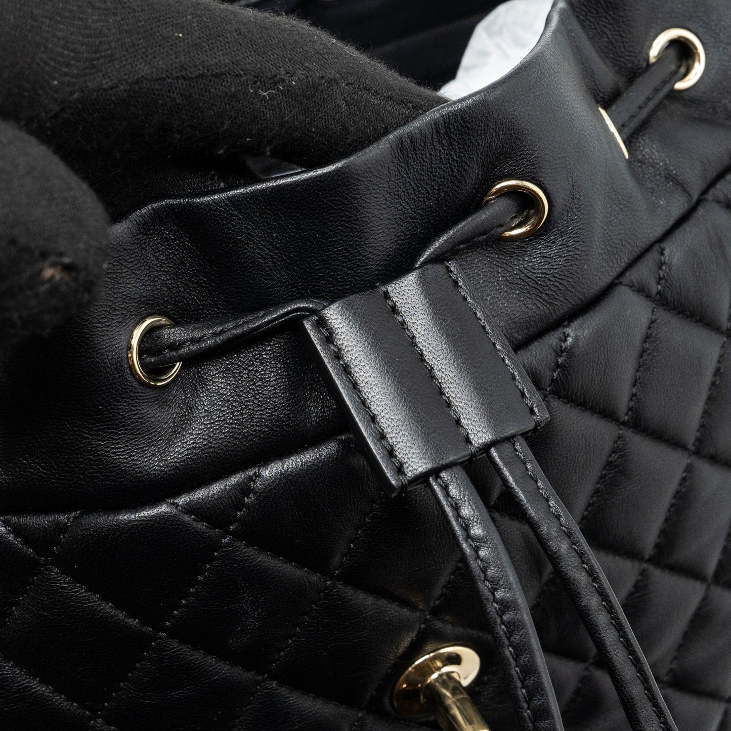 Chanel quilted flap backpack lambskin black