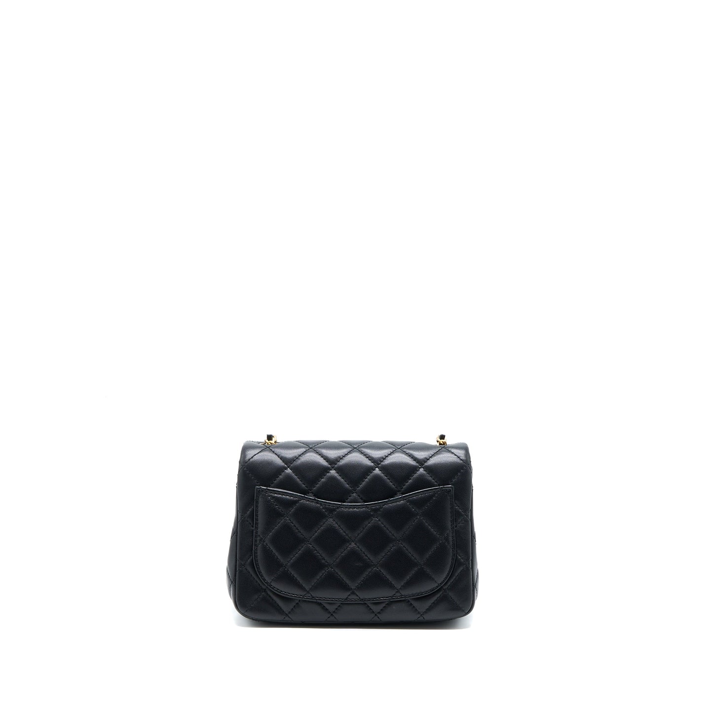 Chanel Pearl Crush Mini Square Lambskin Black Brushed  (Microchip)