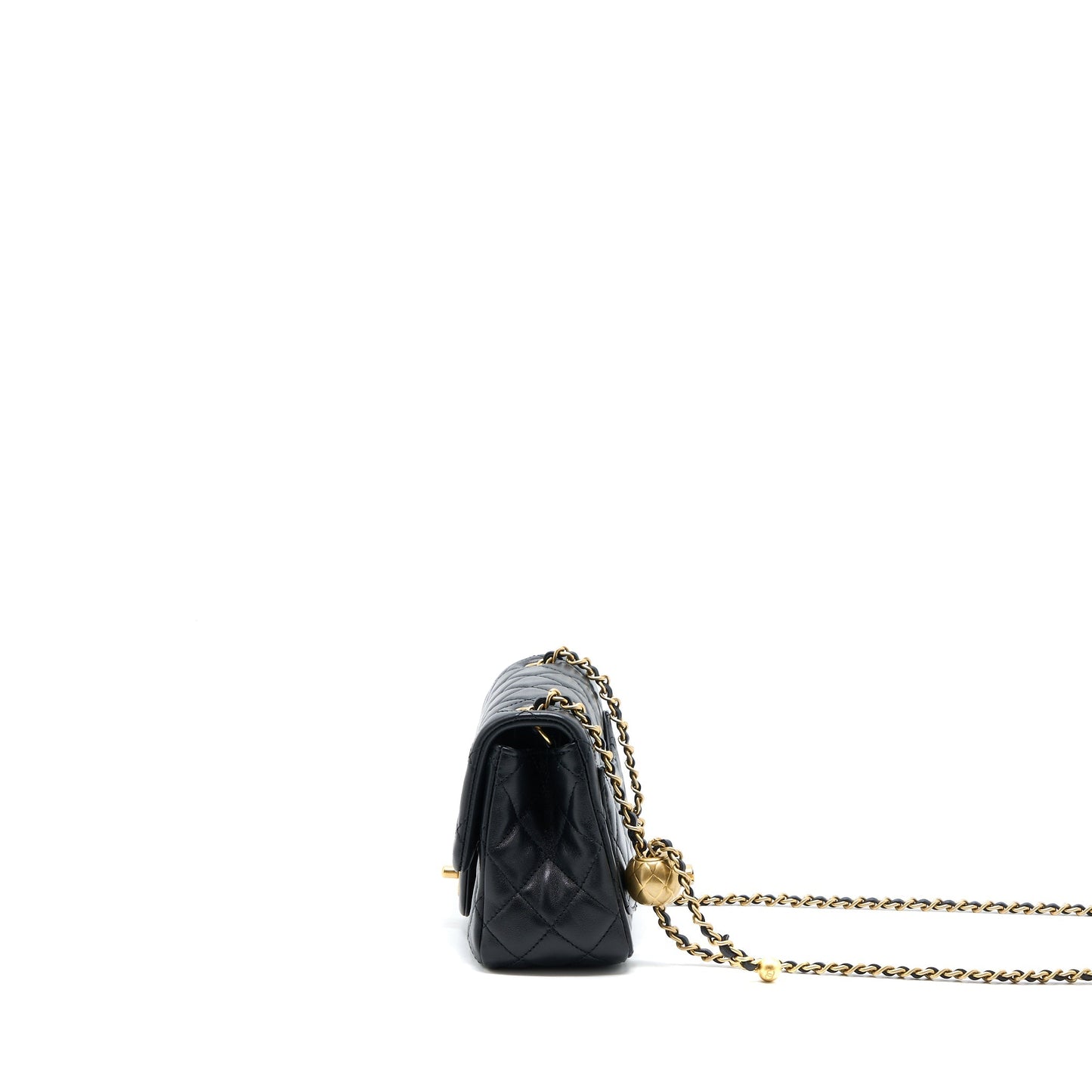 Chanel Pearl Crush Mini Square Lambskin Black Brushed  (Microchip)