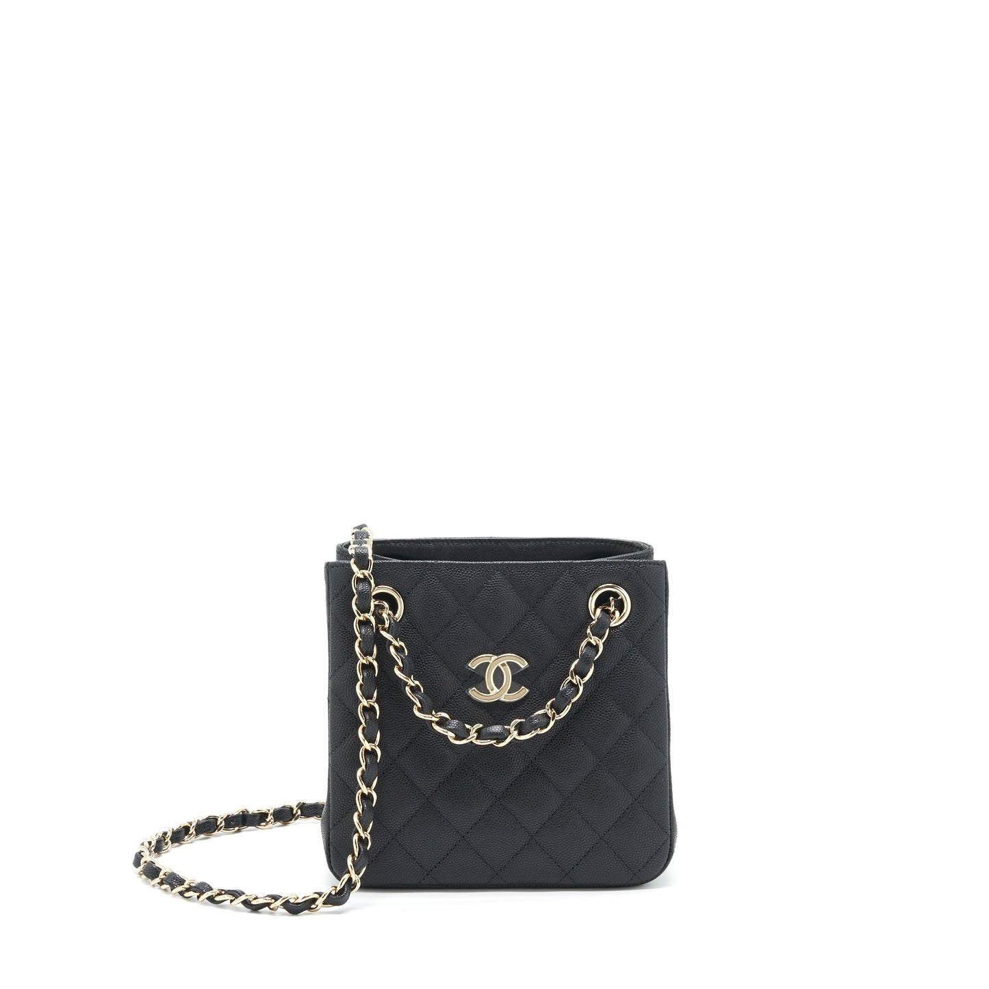 Chanel 22S Bucket Bag Caviar Black L