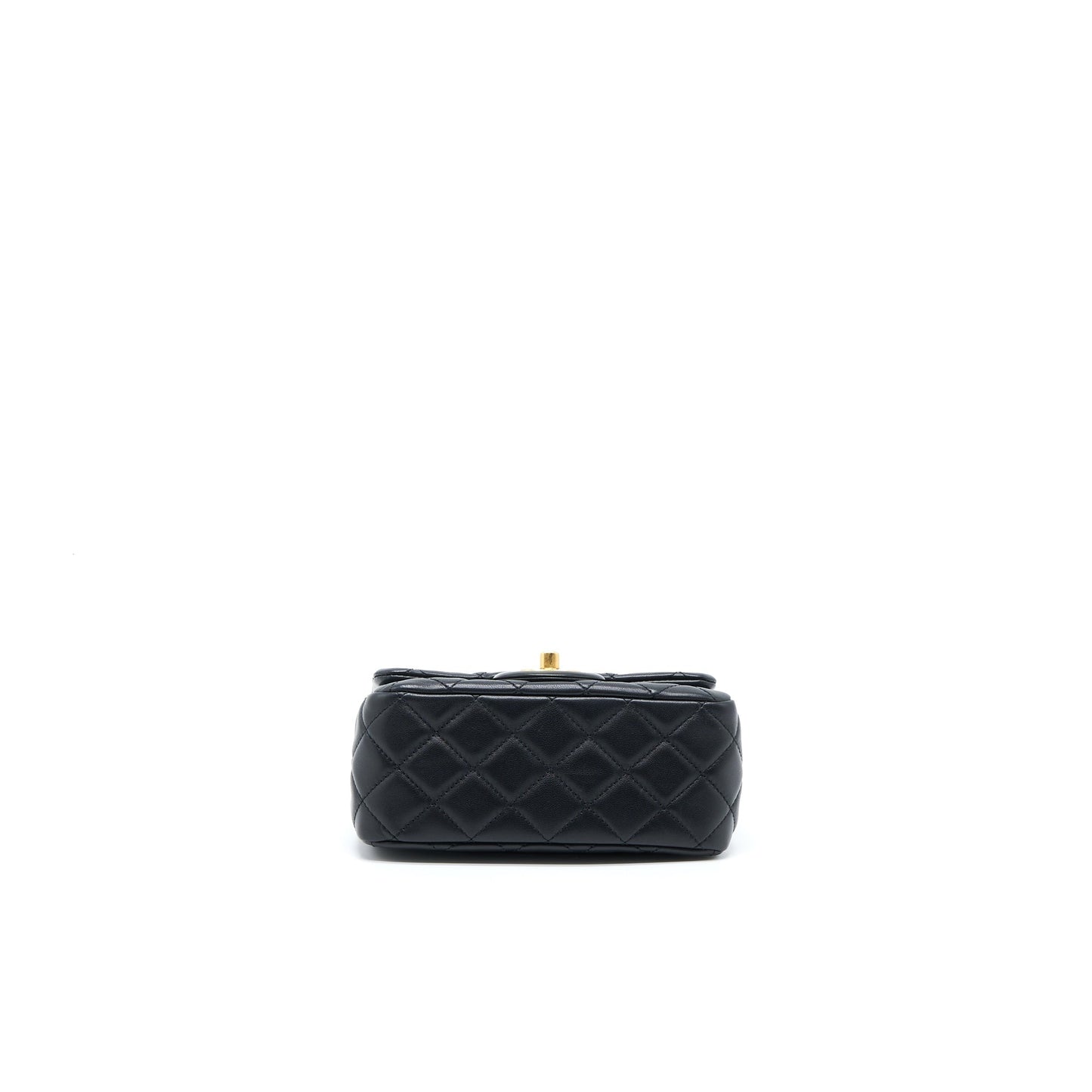 Chanel Pearl Crush Mini Square Lambskin Black Brushed  (Microchip)