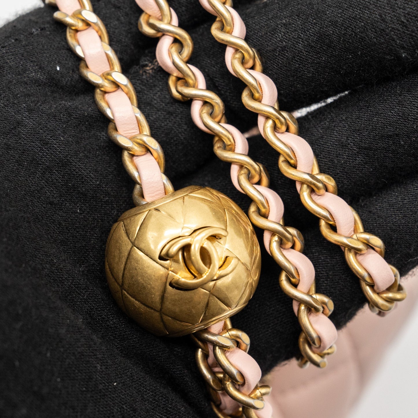 Chanel 23K pearl crush mini rectangular flap bag lambskin light pink  (Microchip)