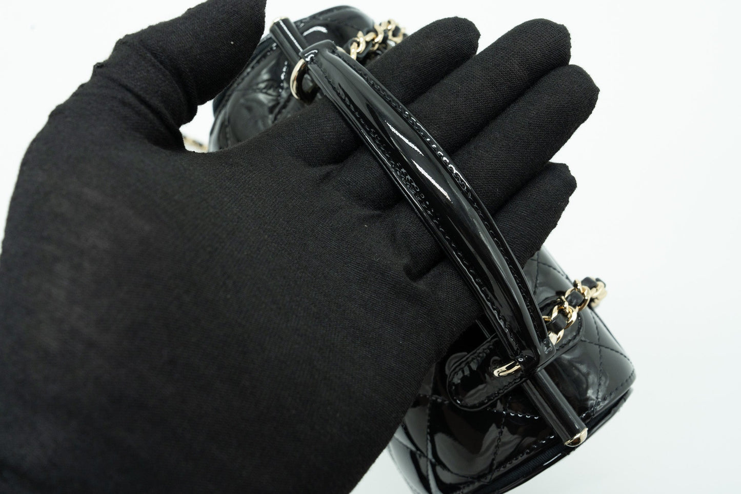 Chanel Small Trendy CC Dual Flap Bag patent black L (microchip)
